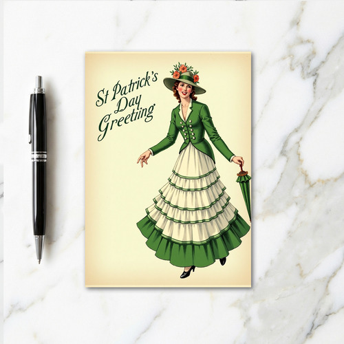 Green Ruffle St Patricks Day Card