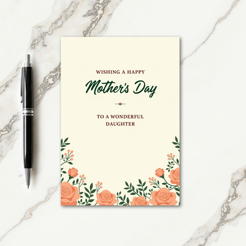 Green Script Mothers Day Card