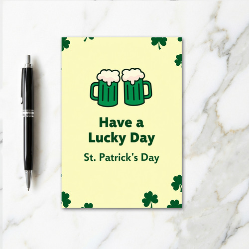Green Shamrock Beer Card