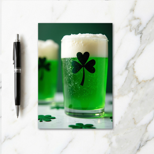 Green Shamrock Celebration Card