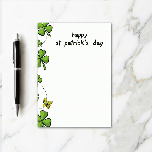 Green Shamrock Glitter Texture Card