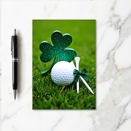 Green Shamrock Golf Card