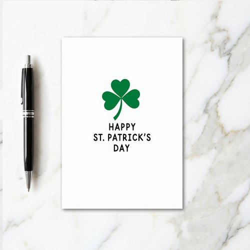 Green Shamrock Happy Day Card