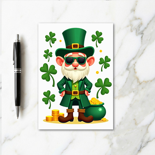 Green Shamrock Luck Card