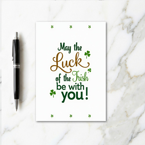 Green Shamrock Luck Irish Card