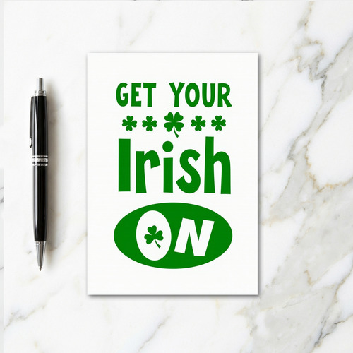 Green Shamrock Oval Card