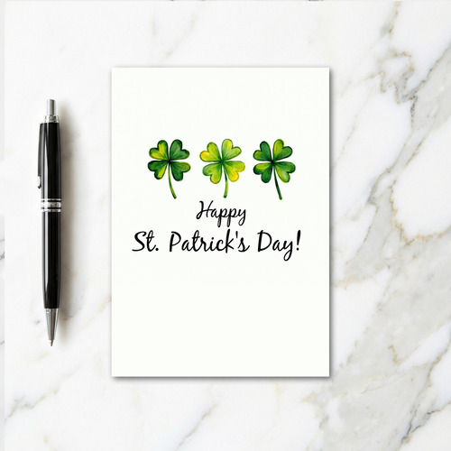 Green Shamrock Pattern Card