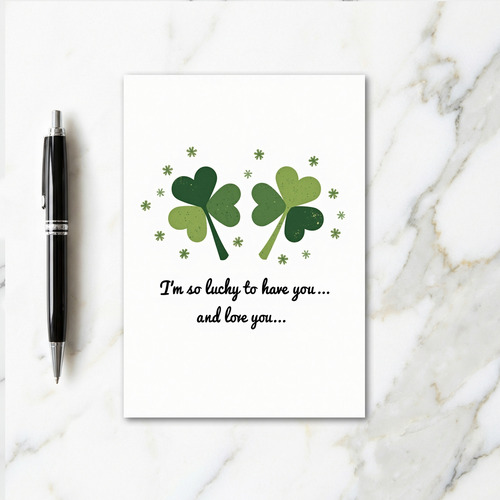 Green Shamrock Pattern Lucky Card