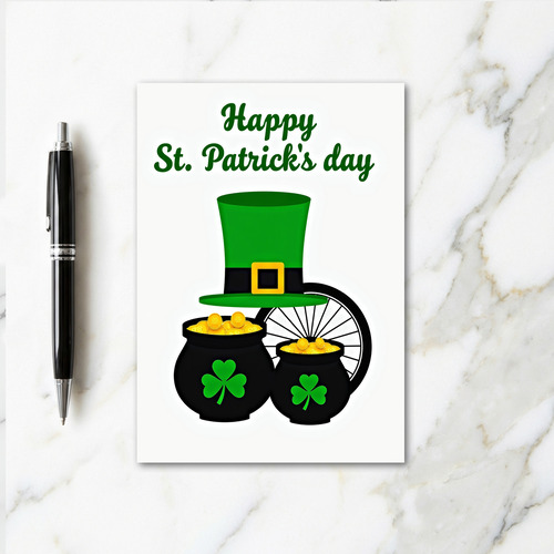 Green Shamrock Pots Card