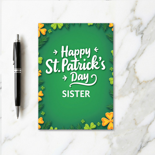 Green Shamrock Sister Card