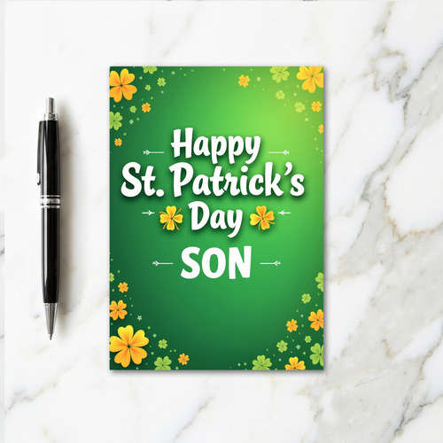 Green Shamrock Son Card