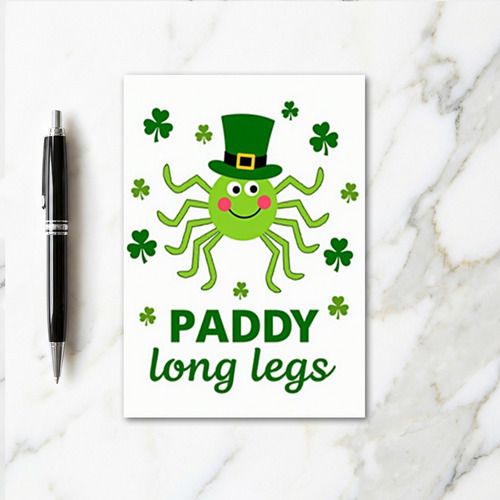 Green Shamrock Spider Card