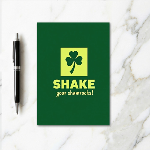 Green Shamrock Square Card