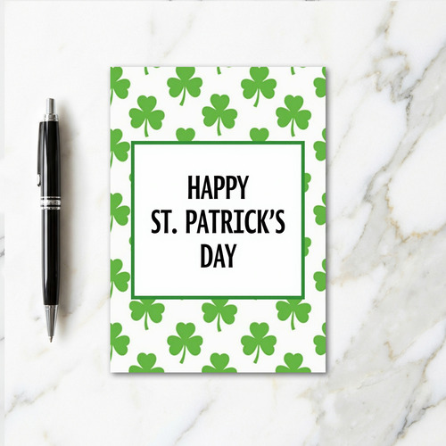 Green Shamrock St Patricks Day Card