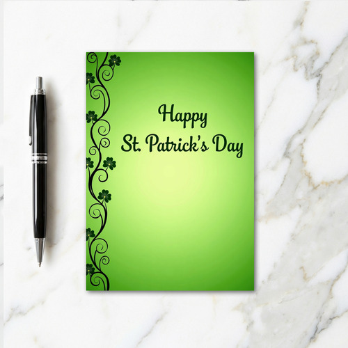 Green Shamrock Vine Card