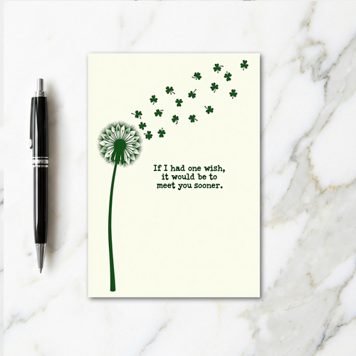 Green Shamrock Wishes Card