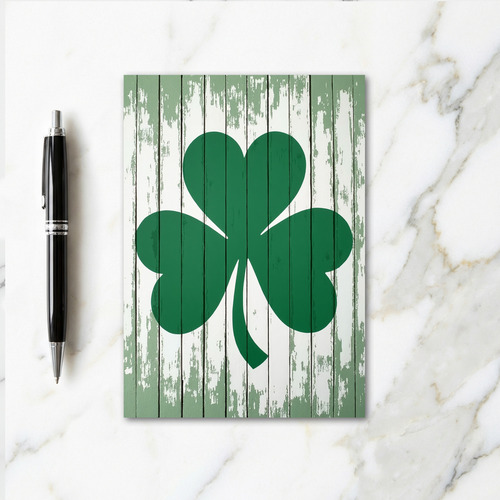 Green Shamrock Wood Card