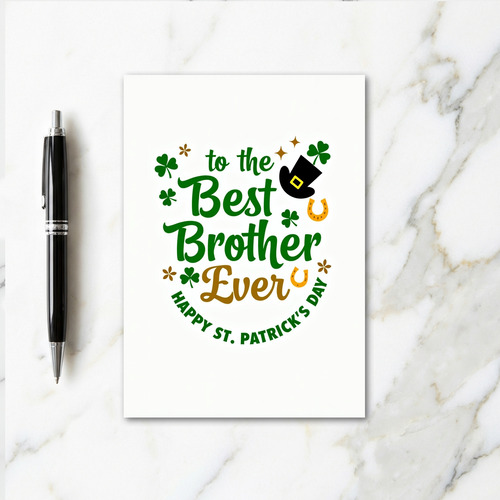 Green Shamrocks Best Brother Card