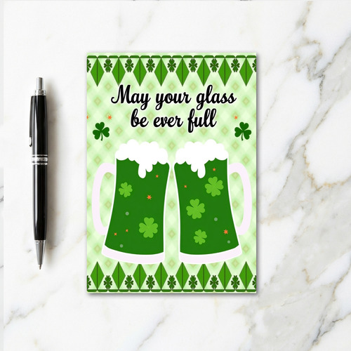 Green Shamrocks Cheers Card