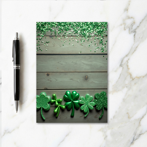 Green Shamrocks Clover Luck Card