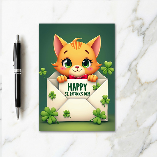 Green Shamrocks Happy Card
