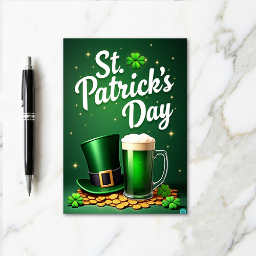 Green Shamrocks Luck Card