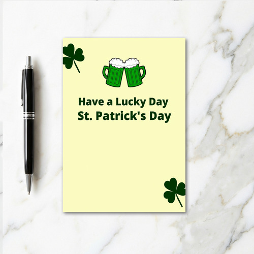 Green Shamrocks Lucky Day Card