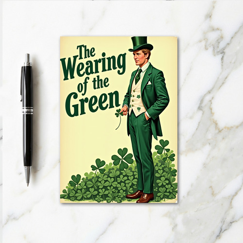 Green Shamrocks Man Card