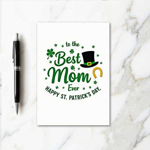 Green Shamrocks Mom St Patricks Card