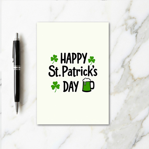 Green Shamrocks St Patricks Card