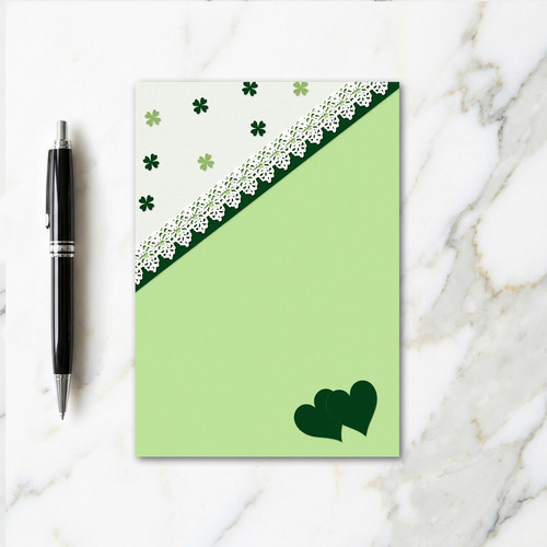 Green Shamrocks Texture Pattern Card