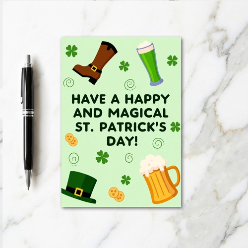 Green Spiral St Patricks Day Card