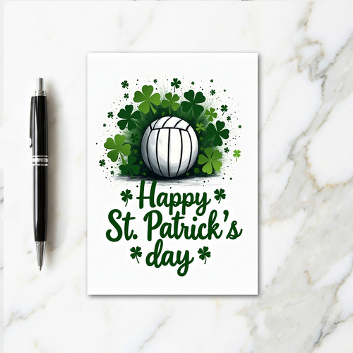 Green Splatter Volleyball Card