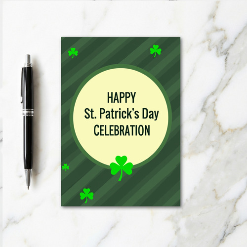 Green St Patricks Day Celebration Card