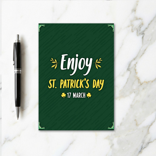 Green St Patricks Day Pattern Card