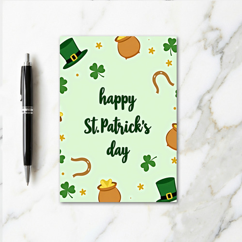 Green Starbursts Happy St Patricks Card