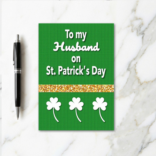 Green Stripe Husband St Patricks Card
