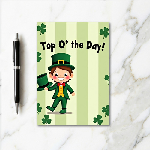 Green Striped Leprechaun Card