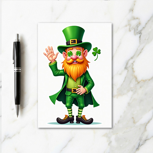 Green Striped Leprechaun Luck Card