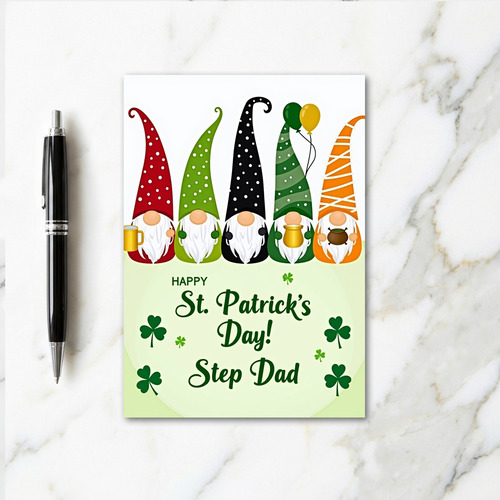 Green Stripes Gnome St Patricks Card
