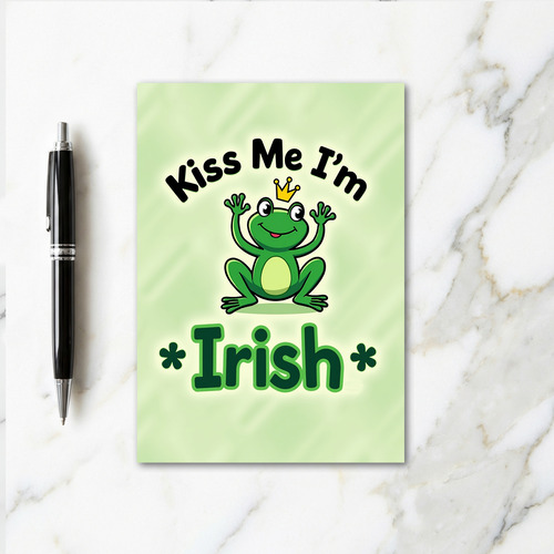 Green Stripes Irish Frog Card
