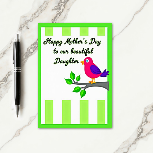 Green Stripes Mothers Day Card