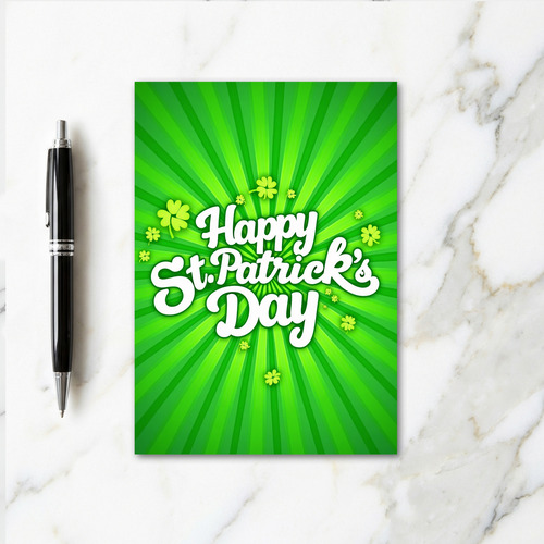 Green Sunburst Pattern St Patricks Card