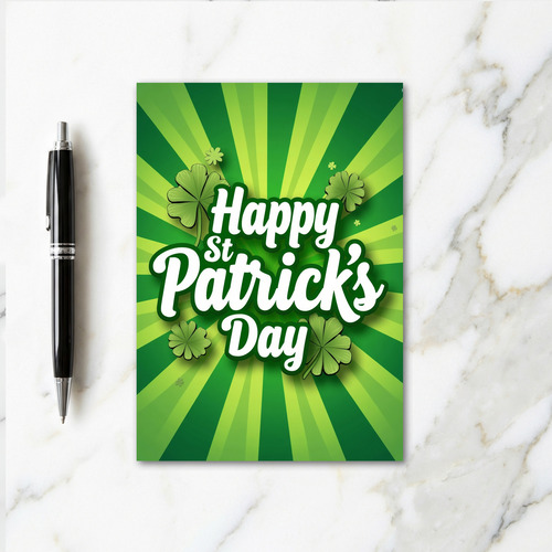 Green Sunburst St Patricks Card