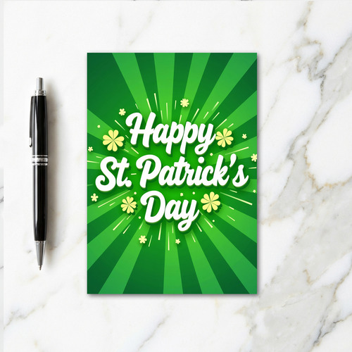 Green Sunburst St Patricks Day Card