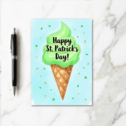 Green Swirl Ice Cream Card