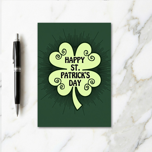 Green Swirls Shamrock Card