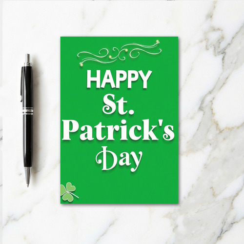 Green Swirls St Patricks Day Card