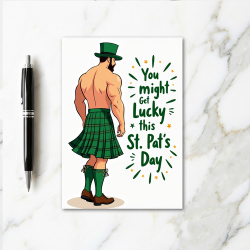 Green Tartan St Pats Day Card