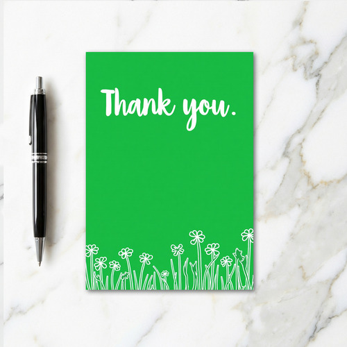 Green Thank You Note Card